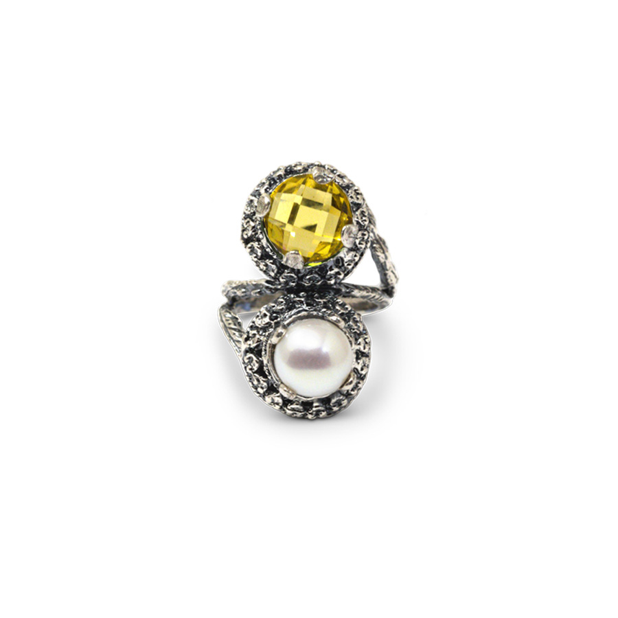 Anello Cumeja AnCmj02 TopazioGiallo-Perla