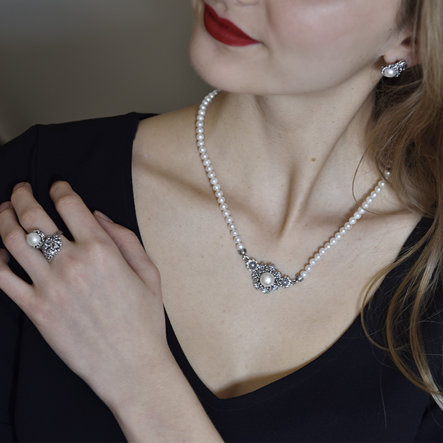 Girocollo Primule D'Argento GrPPrm05-Perla - immagine 3